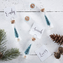 Load image into Gallery viewer, Ginger Ray Glass Bottle with Mini Tree Place Card Holders