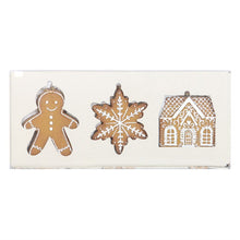 Load image into Gallery viewer, Set of 3 Hanging Gingerbread Decorations