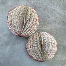 Load image into Gallery viewer, Pair of Paper Baubles - Newsprint