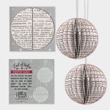 Load image into Gallery viewer, Pair of Paper Baubles - Newsprint