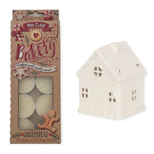 Load image into Gallery viewer, Gingerbread House Tealight Holder with Gingerbread Scented Tealights