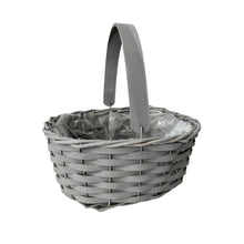 Load image into Gallery viewer, Grey Woven Lined Basket