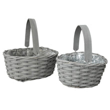 Load image into Gallery viewer, Grey Woven Lined Basket