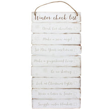 Load image into Gallery viewer, Winter Checklist Wooden Sign