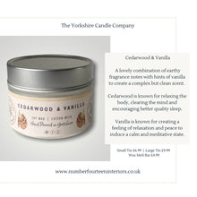 Load image into Gallery viewer, Cedarwood & Vanilla Tin Candle