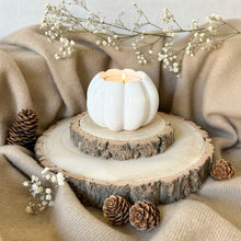 Load image into Gallery viewer, White Pumpkin Tealight Holder
