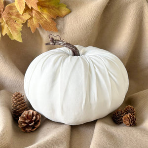 Large Linen Pumpkin - White