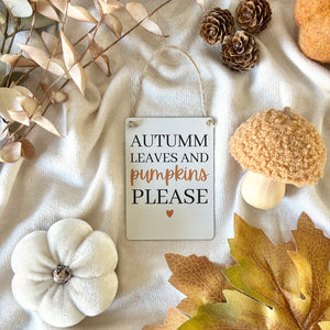 Mini Metal Sign - Autumn Leaves