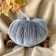 Load image into Gallery viewer, Large Velvet Pumpkin - Charcoal Grey
