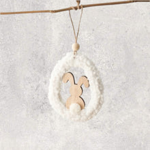 Load image into Gallery viewer, Boucle Egg Hangers with Wooden Bunnies
