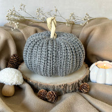 Load image into Gallery viewer, Grey Knitted Pumpkin
