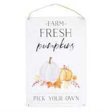 Load image into Gallery viewer, Farm Fresh Pumpkins Metal Sign

