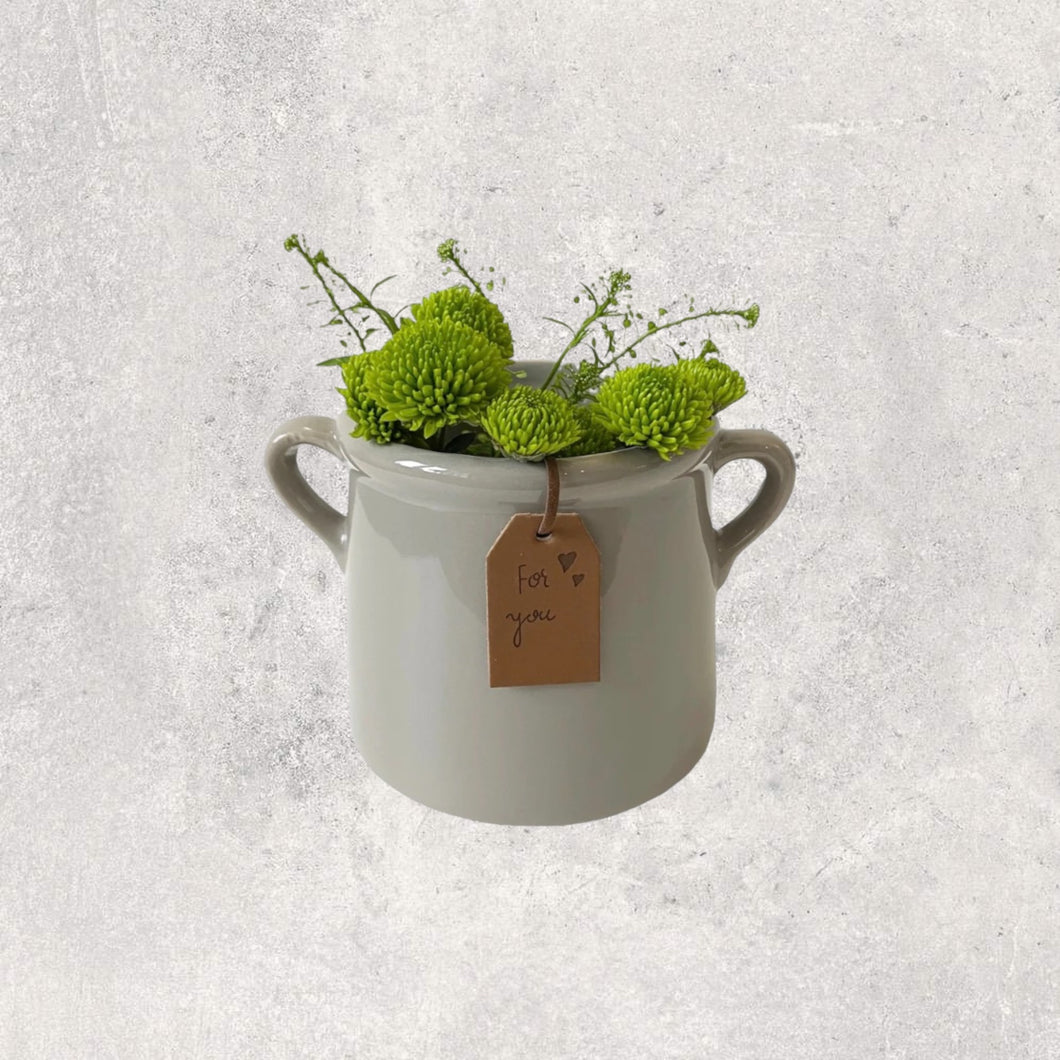 Medium Grey Vase With Handles