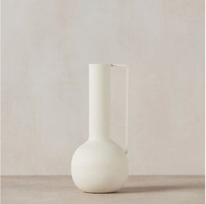 Medium Metal Vase - Ivory