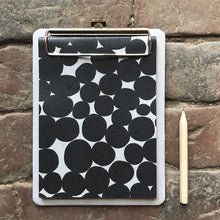 Load image into Gallery viewer, Mini Clipboard with Notepad - Black Pebbles
