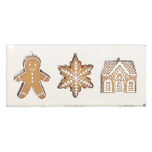 Load image into Gallery viewer, Set of 3 Hanging Gingerbread Decorations
