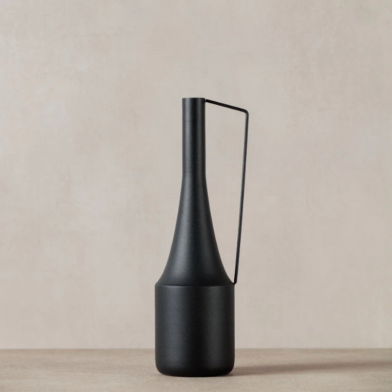 Tall Metal Vase - Black