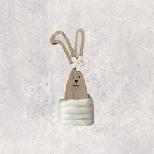 Load image into Gallery viewer, Wooden Bunny Wrapped In Wool
