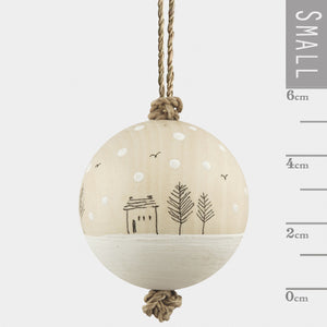 Wooden Bauble - Snowy House