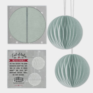 Pair of Paper Baubles - Duck Egg