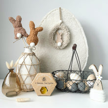 Load image into Gallery viewer, Boucle Egg Hangers with Wooden Bunnies
