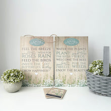 Load image into Gallery viewer, Garden Rules Wooden Plaque
