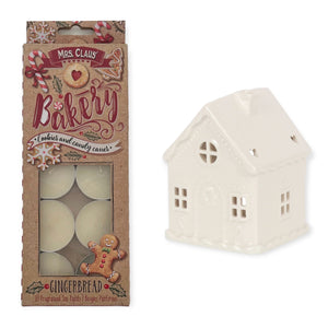 Gingerbread House Tealight Holder with Gingerbread Scented Tealights
