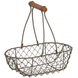Grey Wire Basket With Long Handle