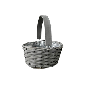 Grey Woven Lined Basket