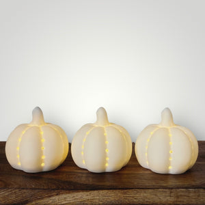Light Up Ceramic Pumpkin