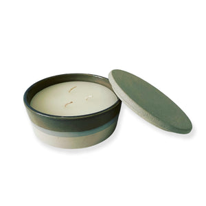 Three Wick Vanilla Scented Candle With Lid