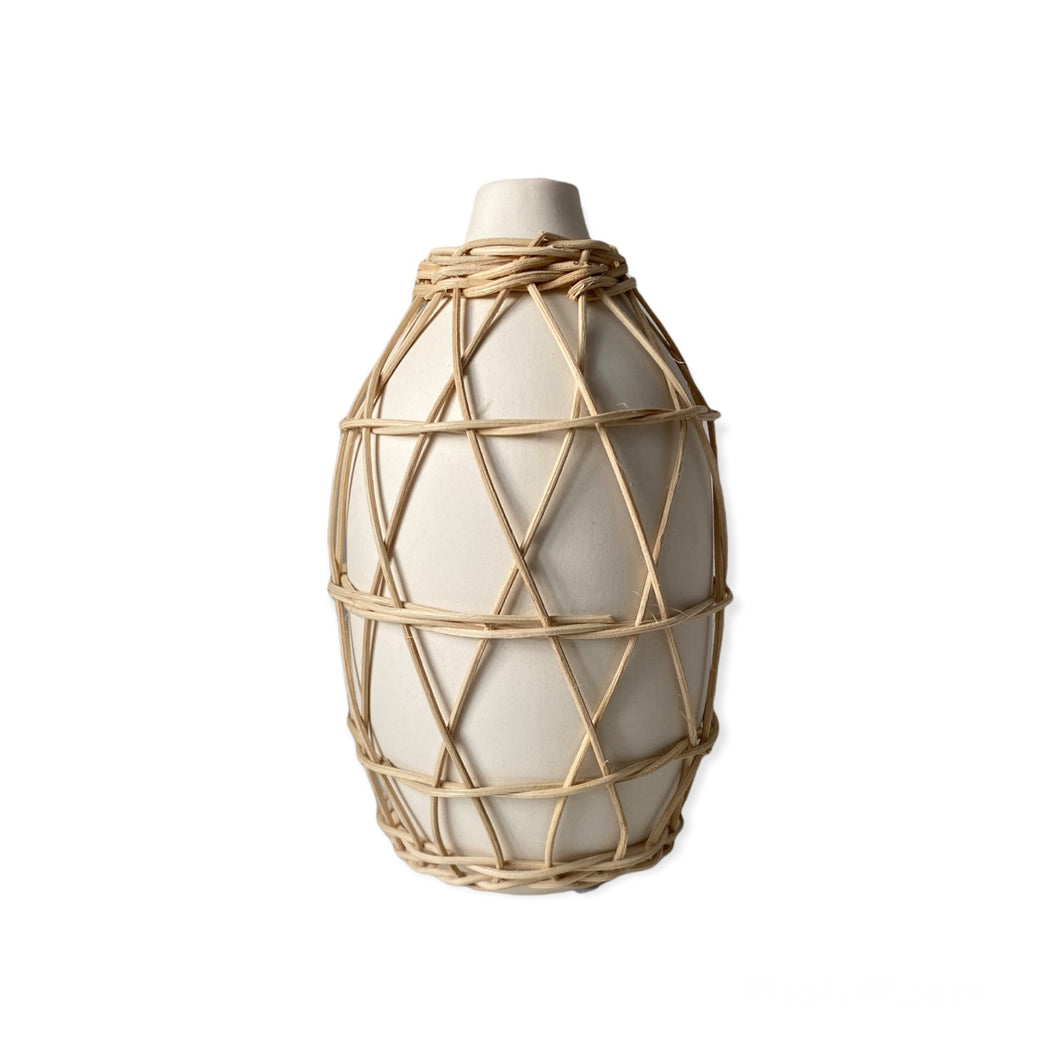 Rattan Wrapped Vase