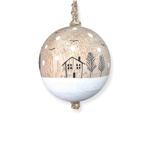 Wooden Bauble - Snowy House