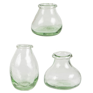Set of Three Curved Glass Bud Vases