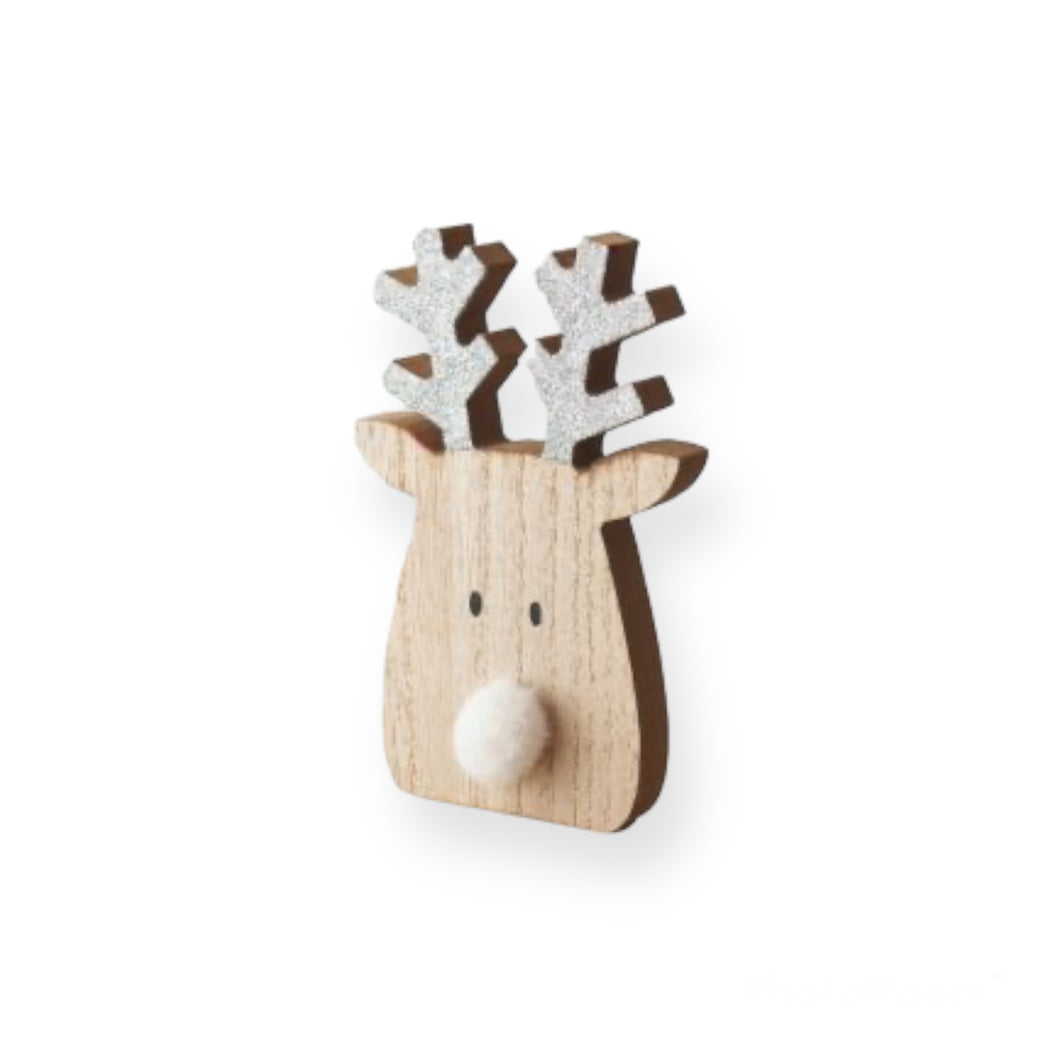 Wooden Reindeer with Pom Pom Nose