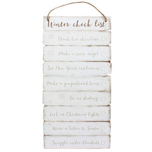 Load image into Gallery viewer, Winter Checklist Wooden Sign
