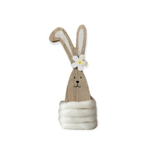 Load image into Gallery viewer, Wooden Bunny Wrapped In Wool
