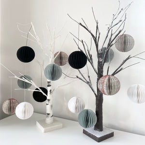 Pair of Paper Baubles - White