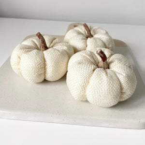 Linen Pumpkin Set - White